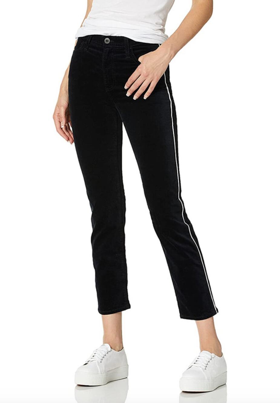 NWT AG Adriano Goldschmied Velvet Isabelle High-Rise Pant Super Black 26 NEW